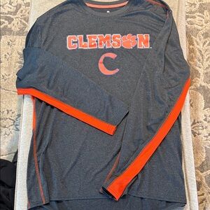 Knights Apparel Clemson Gray and Orange Long Sleeve Tee